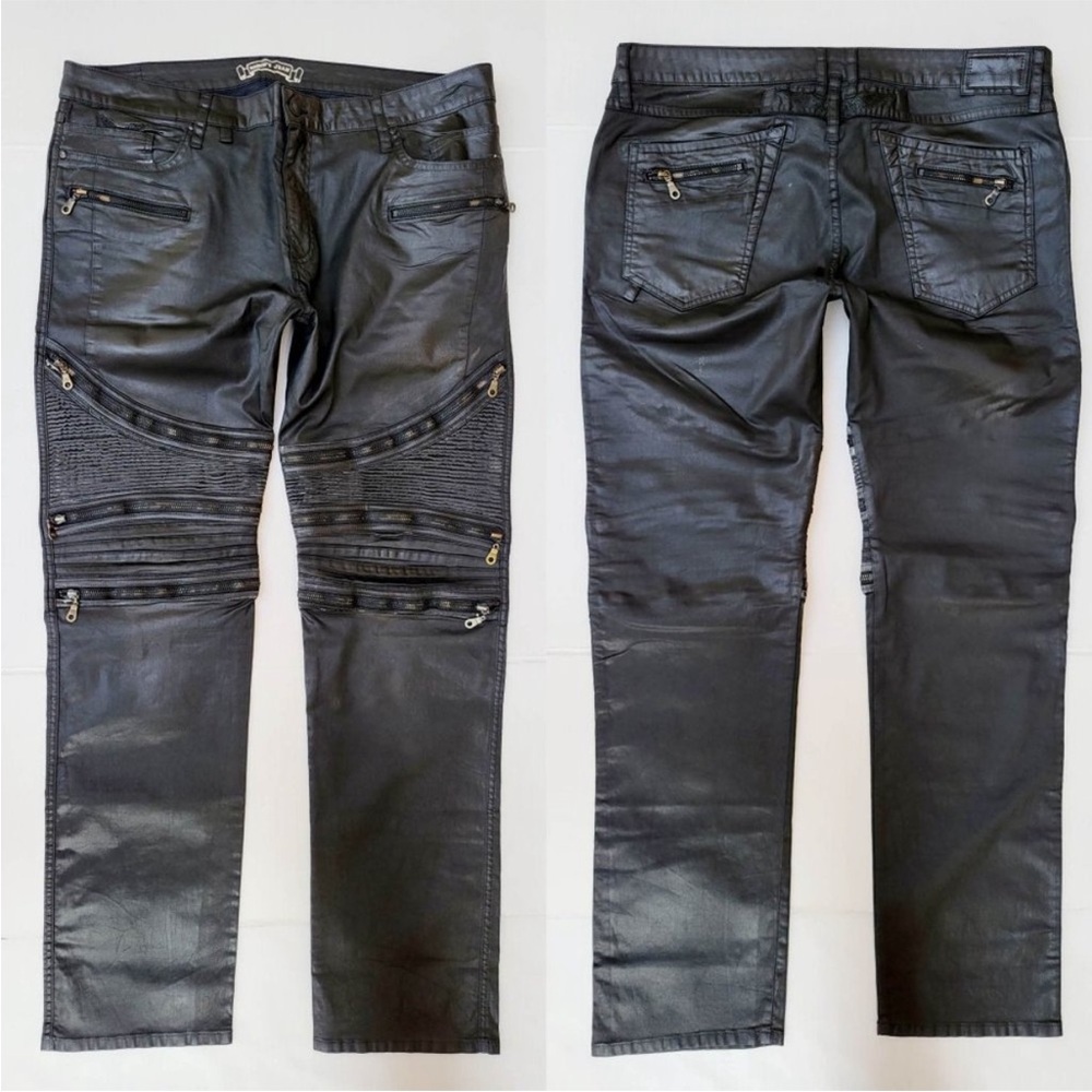 Men's Black Authentic Robin Coated Jeans